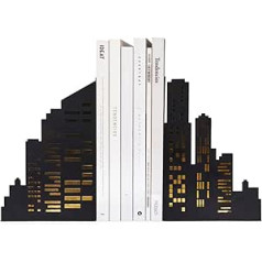 balvi Bookend Skyline Black Glow in the Dark Metal