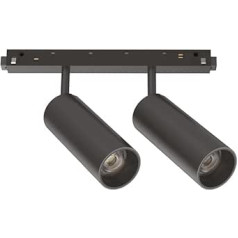 Ego LED-Strahler aus Aluminium, Schwarz, 2 Leuchten, 24 W, 3000 K, silda Licht, 1–10 W