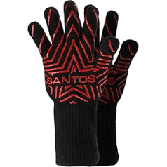 SANTOS XL BBQ Glove - Aramid Barbecue Gloves - Up to 350°C Extra Large - Good Insulation & Fit