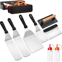 CEKEE BBQ Accessories Set, BBQ Tools and Spatulas for Blackstone - 10 Pack Commercial Grade Flat Top BBQ Accessories Ideal for Barbecue, Teppanyaki and Camping