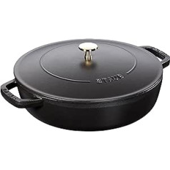 Cepšanas trauks Staub ar Chistera, piemērots indukcijas plīts virsmām, čuguns, 1 vienība, melns, 28 cm