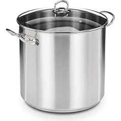 GSW 643474 Profesionāls Jumbo Pot ar stikla vāku 30 x 28 cm Apm. 20,0 litri, nerūsējošais tērauds, sudrabs, 30 cm, 2 vienības