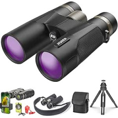 12 x 42 ED IPX7 Nitrogen-Filled Waterproof Binoculars Adult High Performance, Easy to Focus Binoculars with Image Stabiliser, Perfect for Bird Watching/Hunting/Travel/Cruise Ship