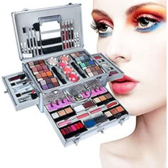 102 Colours Makeup Set, Cosmetics Make-Up Cassette, Cosmetic Eyeshadow Palette, with Concealer, Face Powder, Blush, Lipstick, Eyebrow Powder and Eyeliner
