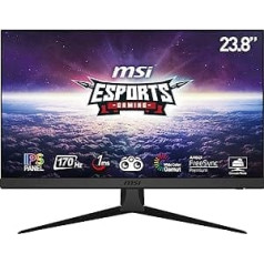 MSI Optix G2412DE 24 collu Full HD spēļu monitors, FHD (1920 x 1080), 170 Hz, 1 ms, IPS panelis, AMD Freesync Premium, melns