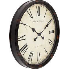 Fox and Simpson Grand Central Station Wanduhr, extra groß, 50 cm, cremefarben (Schwarz)