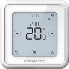 Honeywell Home Y6R910WF6068 Blanc T6 viedais WiFi termostats, savienojiet ar lietotni, lai palielinātu ekonomiju un efektivitāti. Savietojams ar Apple HomeKit, Google Home, Amazon Alexa un IFTTT, balts, 103 x 103 mm