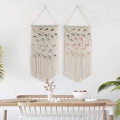 BMIDRUT Macrame Gobelēns Piekarināms Boho Gobelēns Ar rokām austs sapņu ķērējs Boho sienas mākslas dekors Sienas dekors 40x80cm