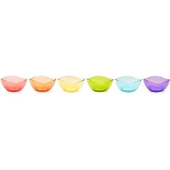 Excelsa 64038 Copenhagen Set of 6 Multi-Coloured Bowls, Glass, Light