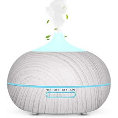 WD&CD Aroma Diffuser Humidifier 300 ml Ultrasonic Nebulizer, Fragrance Lamp, Oil Diffuser with 7 Colours LED Waterless Automatic Shut-Off Compatible for Bedroom, Office, Yoga, Spa