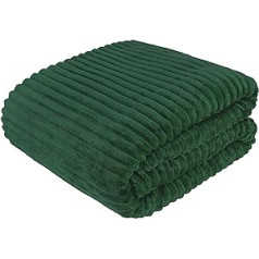 Cottonmarket Segas 220 x 240 cm - Divpusējs gultas pārklājs - Mīksta sega Pūkaina viesistabai un guļamistabai - Dīvāna sega - Dīvāna izmešanas sega - Kažokādas sega - Butal Green