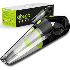 absob Cordless Handheld Vacuum Cleaner, 3-in-1 Battery Car Vacuum Cleaner with LED Light, Wet and Dry with Washable 2 HEPA Filters, Mini Vacuum Cleaner for Car, Home (Green)
