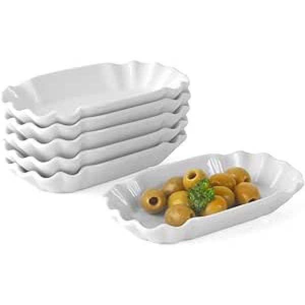 Holst Porzellan SL 105 Chip Bowl 15 cm Cardboard Look Snack Line, balts, 15 x 8 x 2,5 cm, 6 vienības+H3