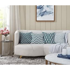 Penguin Home® 4Er-Pack Dekorative Quadratische Kissen Aus Baumwolle, Luxuriöse, Stilvolle Für Wohnzimmer, Dīvāns, Schlafzimmer, Mit Unsichtbarem Reißverschluss, 45X45Cm (18 collas), Grün