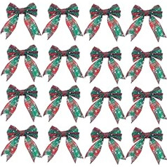 GIEAAO VAIIEYO 16 Pieces Christmas Bow, Christmas Bow, for Christmas Decoration, Christmas Wreath, Holiday Decorations, Indoor and Outdoor Decorations