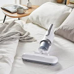 Iris Ohyama Vacuum Cleaner Anti-Mite / Allergens, 600 W, Cyclone Stream Technology, 14,000 Vibrations per Minute, for Mattresses, Sofas and Other Fabrics, Power Quilt Cleaner IC-FAC4 - White