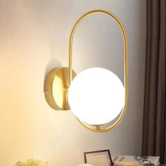 ZMH Wall Light Indoor Wall Lamp Modern - Gold Glass G9 Metal Design Wall Lighting Bathroom Vintage Creative Bed Lamp for Living Room Bedroom Hallway Children's Room - Bulb Not Included