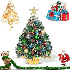60 cm mini Christmas tree, mini Christmas tree for table, miniature Christmas tree with LED fairy lights, artificial Christmas tree, small Christmas tree, Christmas tree, Christmas decoration