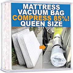 Homie matraču vakuuma maisiņi, noslēdzams maisiņš Memory Foam vai atsperu matračiem, kompresija un uzglabāšana pārvietošanai un atgriešanai (Queen/Full/Full-XL)