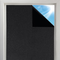 YODOOLTLY Blackout Film for Windows, Window Film, Black Blackout Film, Privacy Film, Privacy Film, Self-Adhesive, Dark Film, Blackout Film, Anti-UV, Non-Adhesive Film (90 x 300 cm)