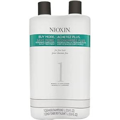 Nioxin System 1 Duo tīrīšanas līdzeklis un galvas ādas terapija, katrs 33,8 unces no Nioxin