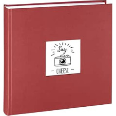 Hama Jumbo fotoalbums 30 x 30 cm (Fotogrāmata ar 100 baltām lapām, Albums 400 fotogrāfijām noformēšanai un pielīmēšanai) Bordo.