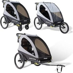 X-lander 3-in-1 bērnu piekabes pastiprinātājs 2 velosipēdu piekabes 2 bērnu bagiju skriešanas ratiņi līdz 45 kg Bērnu velosipēda piekabe salokāma pilna komplekta balstiekārta