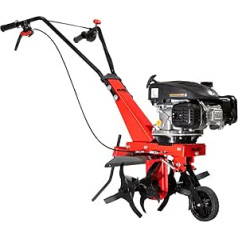 AL-KO MH 360 Easy Petrol Motor Hoe, 2.2 kW Engine Power, 4 Chopping Blades, 36 cm Working Width, for Areas up to 150 m², Includes Transport Wheel, Red/Black