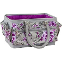 Crafter's Companion CC-STOR-DELTOTE Deluxe Carry Case Ziedi Amatniecības glabāšanas soma Pelēka un purpursarkana-pelēka un violeta, viens izmērs