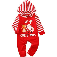 FANCYINN Baby Boy Girl Christmas One-Piece Romper Christmas Baby Hoodied Long Sleeve Jumpsuit 0-12 Months