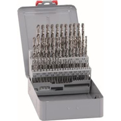 Alpen HSS Cobalt Drill Bit, Short, DIN 338 RN Diameter 1 - 5.9 x 0.1 mm 50 Piece Set in Metal Case, 101250100