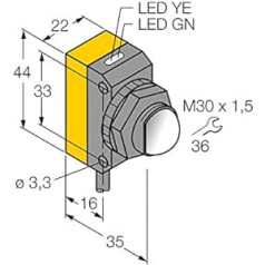 3071559 — QS30EX, optiskais sensors Einweglichtschranke (sūtītājs)