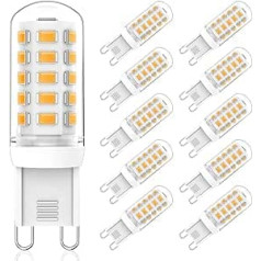 G9 LED aptumšojams silti balts 2700K, 3W LED G9 lampas nomaiņa 25W 28W 33W 40W halogēna spuldze, nemirgojoša G9 LED spuldze, 320LM, maiņstrāva 220-240V, 360 grādu staru kūļa leņķis G9 ligzdas spuldzes 1 komplekts0,