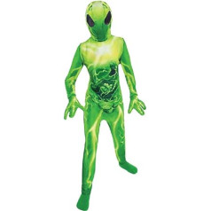 amscan Childs Green All in One Alien Costume with Hooded Mask