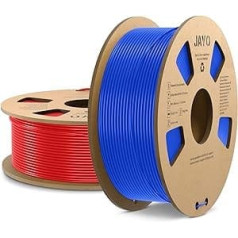 PETG kvēldiegs 1,75 mm, JAYO 3D printera kvēldiegs PETG, kārtīgi uztīts kvēldiegs, izmēru precizitāte +/- 0,02 mm, 1,1 kg spole (2,42 mārciņas), 2 iepakojumi, PETG zils + sarkans