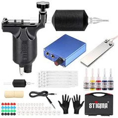 Stigma Tattoo Set Complete Professional Tattoo Machine 5 Tattoo Inks 20 Tattoo Needles Power Supply Pedal Tattoo Kit MK648-1