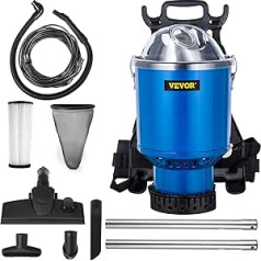 VEVOR Backpack Vacuum Cleaner 4L Commercial Backpack Vacuum Cleaner HEPA Filtration Back Vacuum Cleaner 1000W Portable Vacuum Cleaner 330 x 330 x 580 mm Handheld Vacuum Cleaner 18 m Extension Cable