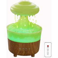 Cloud Humidifier Rain Drop Humidifier Mini with Remote Control 20 dB Noise Level for a Restful Sleep 7 Colours Night Light to Choose From Easy to Clean for Office Yoga (Green)