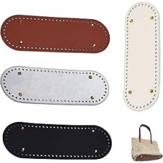 Dfuqanb Pack of 4 Adīšanas tamborēšanas PU somas pamatne (26,5 x 8 cm), groza pamatne mākslīgā āda, tamborēšanas soma, tamborējums, somas apakšdaļa, tamborēšanas somai, adīšanas soma, plecu soma (26,5 x 8 cm)