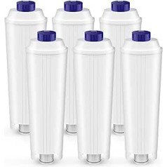 Ūdens filtra nomaiņa priekš DeLonghi DLSC002, kafijas filtra Ūdens filtra piederumi saderīgi ar De'Longhi ECAM, ESAM, ETAM, BCO, EC (6 gab.)