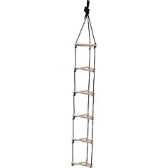 Hess Wooden Toy 31116 Triangular Rope Ladder Made of Wood, Nature Series, Handmade, for Children from 3 Years, Approx. 250 x 25 x 25 cm, for Unlimited Climbing Fun in the Home and Garden