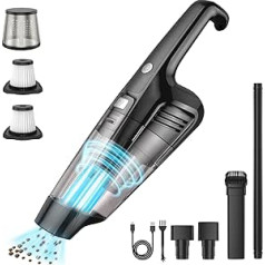 Auriox Cordless Handheld Vacuum Cleaner, Car Vacuum Cleaner with Brushless Motor, 95000/14500Pa Suction Power, 2-in-1 Dust Brush, Washable HEPA Filter, 340 ml Dust Container, Handheld Vacuum Cleaner