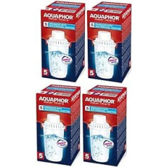 4x ūdens filtra kasetne B100-5 Aquaphor. Vidēji cietam ūdenim, 300 litru tilpums. Savietojams ar filtru krūzēm Aquaphor Arctic, Prestige, Provance.