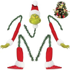 DOWNDRIFT Grinch Ziemassvētku eglītes rotājumi Grinch Ziemassvētku eglītes Ziemassvētku rotājumi Grinch Grinchs Elfa galvas rokas kāju Ziemassvētku rotājumi Ziemassvētku eglītēm