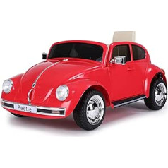 FEBER - Beetle Red 12 VR/C, 1-vietīgs elektroauto, radio tālvadības pults, transportlīdzekļa detaļas: lukturis ar gaismu, 2 ātrumi, elektriskā gāze un bremzes, no 3 gadiem, FAMOSA (800013448)