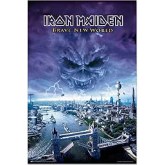 Grupo Erik Iron Maiden Brave New World plakāts — 35,8 x 24,2 collas — piegādāts velmēts — forši plakāti — mākslas plakāti — plakāti un izdrukas — sienas plakāts