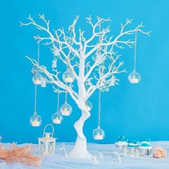Nuptio Artificial White Tree, 76-cm Height, Centrepieces for Wedding Banquet, Birthday Party, Event Table Decoration