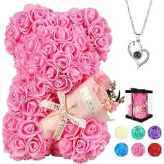 Valentine's Day Gift for Women Pink Bear, Eternal Pink Bear, Valentine's Day Gift, Birthday Gift for Girlfriend, Gift for Her, Rose Box Gift (Pink)