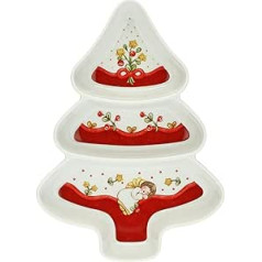 THUN - Sweet Christmas Appetizer Tree Sweet Christmas in Tree Shape - Porcelain - Christmas Line - Living Room Decoration of the House - 28 x 39 x 5 cm H