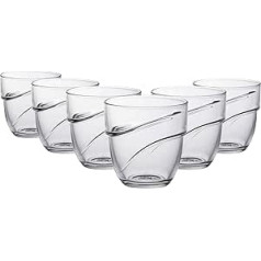 Duralex 1049AB06A0111 Wave Trinkglas, Wasserglas, Saftglas, 220ml, Stikls, caurspīdīgs, 6 Stück